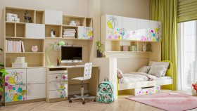 Детская комната Флёр (Белый/корпус Клен) в Ужуре - uzhur.katalogmebeli.com | фото