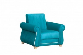 Кресло для отдыха "Порто" (велюр киви бирюза / микровельвет крем) в Ужуре - uzhur.katalogmebeli.com | фото