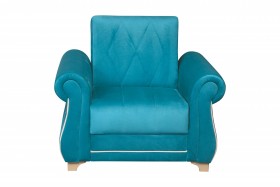 Кресло для отдыха "Порто" (велюр киви бирюза / микровельвет крем) в Ужуре - uzhur.katalogmebeli.com | фото 3