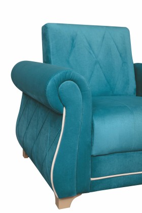 Кресло для отдыха "Порто" (велюр киви бирюза / микровельвет крем) в Ужуре - uzhur.katalogmebeli.com | фото 5