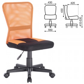 Кресло компактное BRABIX Smart MG-313 (черный, оранжевый) в Ужуре - uzhur.katalogmebeli.com | фото 1