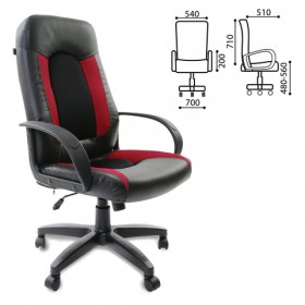 Кресло офисное BRABIX Strike EX-525 (черно-красный) в Ужуре - uzhur.katalogmebeli.com | фото