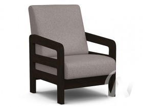 Кресло отдыха Вега-34 (венге лак/UNO ROSY-GREY) в Ужуре - uzhur.katalogmebeli.com | фото 1