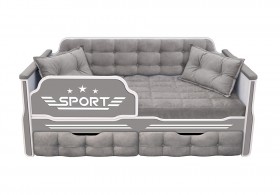 Кровать 160 серии Спорт 2 ящика 45 Серый (подушки) в Ужуре - uzhur.katalogmebeli.com | фото