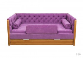 Кровать 180 серии Леди + ящик 32 Фиолетовый (мягкий бортик/подушка валик) в Ужуре - uzhur.katalogmebeli.com | фото 1