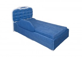 Кровать 190 Атлет Lux 29 Синий (мягкий бортик) в Ужуре - uzhur.katalogmebeli.com | фото