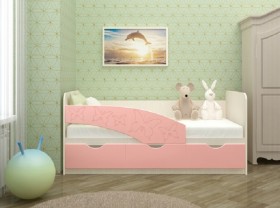 Кровать Бабочки 1,6м (Розовый металлик) в Ужуре - uzhur.katalogmebeli.com | фото 1