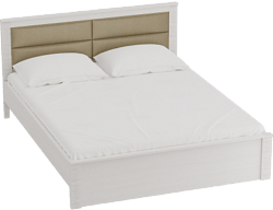 Кровать Элана 1600 с основанием Бодега белая в Ужуре - uzhur.katalogmebeli.com | фото