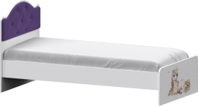 Кровать Каспер с мягкой спинкой и фотопечатью (800х2000)Белый/Фиолетовый в Ужуре - uzhur.katalogmebeli.com | фото