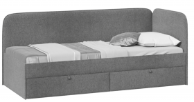 Кровать «Молли» с мягкой обивкой (900) тип 1 (Микровелюр Scandi Graphite 22) в Ужуре - uzhur.katalogmebeli.com | фото