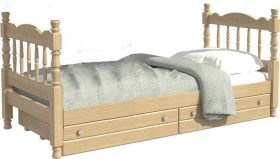 Кровать одинарная Аленка из массива сосны 800*1890 Сосна в Ужуре - uzhur.katalogmebeli.com | фото 1