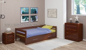 Кровать одинарная ГЛОРИЯ из массива сосны  900*2000 (Орех) в Ужуре - uzhur.katalogmebeli.com | фото