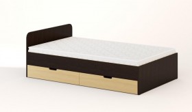 Кровать с ящиками 1200 (Венге/Беленый дуб) в Ужуре - uzhur.katalogmebeli.com | фото