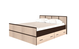 Кровать Сакура с настилом и ящиками 1,4 (Венге/Лоредо) в Ужуре - uzhur.katalogmebeli.com | фото
