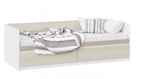 Кровать «Сканди» с 2 ящиками Дуб Гарден/Белый/Глиняный серый в Ужуре - uzhur.katalogmebeli.com | фото
