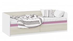 Кровать «Сканди» с 2 ящиками Дуб Гарден/Белый/Лиловый в Ужуре - uzhur.katalogmebeli.com | фото