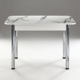 Кухонный стол 1100*700/400 ф 2 Пластик, мрамор белый в Ужуре - uzhur.katalogmebeli.com | фото