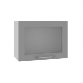 Квадро ВПГС 600 шкаф верхний горизонтальный со стеклом высокий (Железо/корпус Серый) в Ужуре - uzhur.katalogmebeli.com | фото