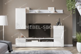 Мебель для гостиной МГС 4 (Белый/Белый глянец) в Ужуре - uzhur.katalogmebeli.com | фото