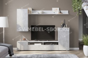 Мебель для гостиной МГС 4 (Белый/Цемент светлый) в Ужуре - uzhur.katalogmebeli.com | фото
