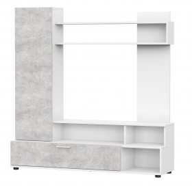 Мебель для гостиной "МГС 9" Белый / Цемент светлый в Ужуре - uzhur.katalogmebeli.com | фото