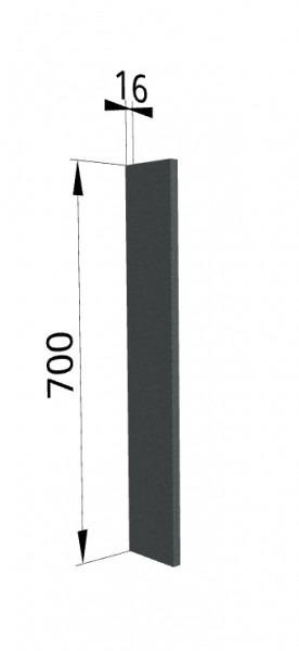 Панель торцевая ПТ 400 Квадро (для шкафа торцевого верхнего) Железо в Ужуре - uzhur.katalogmebeli.com | фото