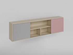 Полка между шкафами 1660 Грэйси (Розовый/Серый/корпус Клен) в Ужуре - uzhur.katalogmebeli.com | фото