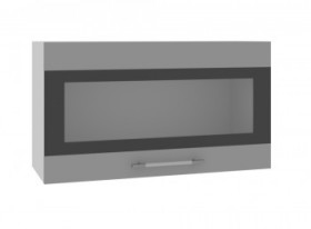 Ройс ВПГСФ 800 Шкаф верхний горизонтальный со стеклом с фотопечатью высокий (Графит софт/корпус Серый) в Ужуре - uzhur.katalogmebeli.com | фото
