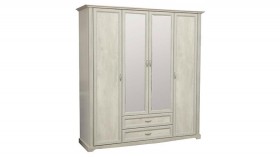 Шкаф для одежды "Сохо" (бетон пайн белый/2 ящика/зеркало) в Ужуре - uzhur.katalogmebeli.com | фото