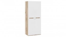Шкаф для одежды с 2-мя дверями «Фьюжн» Дуб Делано/Белый глянец в Ужуре - uzhur.katalogmebeli.com | фото