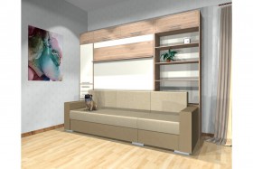 Шкаф-кровать с диваном Каролина в Ужуре - uzhur.katalogmebeli.com | фото 4