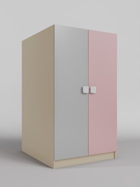Шкаф под кровать второго яруса Грэйси (Розовый/Серый/корпус Клен) в Ужуре - uzhur.katalogmebeli.com | фото
