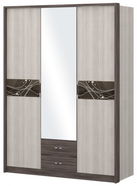Шкаф трехстворчаты с зеркалом Шк68.1 Николь в Ужуре - uzhur.katalogmebeli.com | фото
