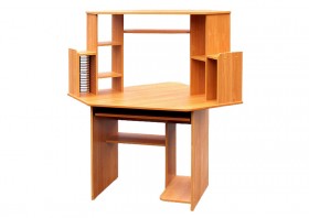 Угловой компьютерный стол (Вишня Оксфорд) в Ужуре - uzhur.katalogmebeli.com | фото