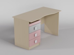 Стол (столешница с выемкой) Грэйси (Розовый/Серый/корпус Клен) в Ужуре - uzhur.katalogmebeli.com | фото