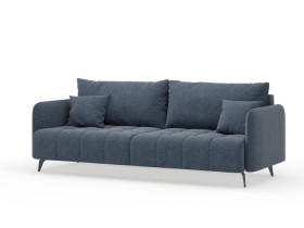 Валериан диван трёхместный прямой Синий, ткань RICO FLEX 101 в Ужуре - uzhur.katalogmebeli.com | фото